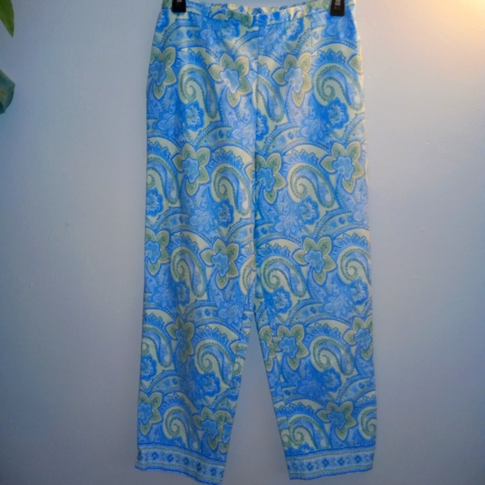 Talbots blue floral pants Size 6